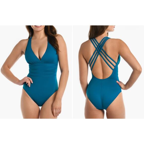 La Blanca Other - La Blanca Strappy Cross Back One-Piece Swimsuit Size 6 (beach vacation)